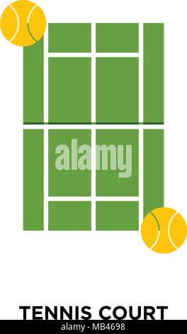 tennis court icon isolated on white background for your web, mobile and app design Stock Vector