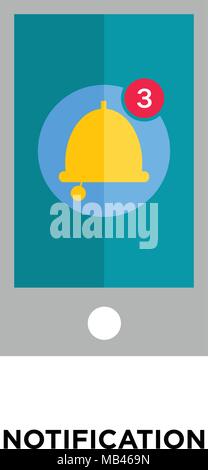 notification icon image isolated on white background for your web, mobile and app design Stock Vector