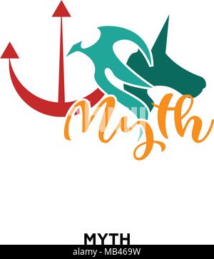 myth icon isolated on white background for your web, mobile and app design Stock Vector