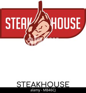 steakhouse logo isolated on white background for your web, mobile and app design Stock Vector
