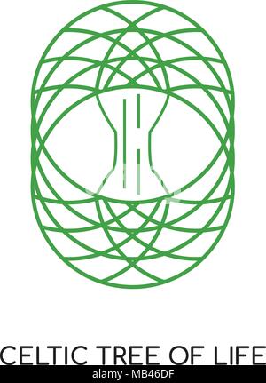 celtic tree of life logo isolated on white background for your web, mobile and app design Stock Vector