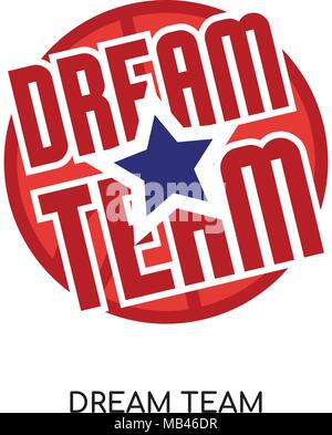 dream team logo isolated on white background for your web, mobile and app design Stock Vector
