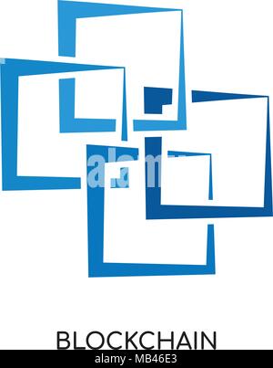 blockchain logo image isolated on white background for your web, mobile and app design Stock Vector