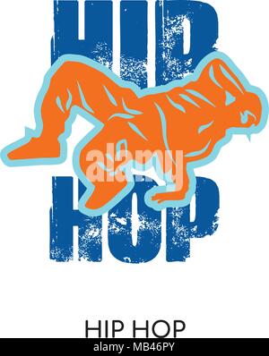 hip hop logo isolated on white background for your web, mobile and app design Stock Vector