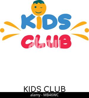 kids club logo isolated on white background for your web, mobile and app design Stock Vector