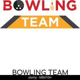 bowling team logo isolated on white background for your web, mobile and app design Stock Vector