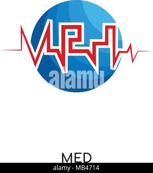 med logo isolated on white background for your web, mobile and app design Stock Vector