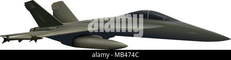 Army Airplane on White Background illustration Stock Vector