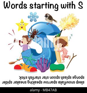 English words starting with Z illustration Stock Vector Art