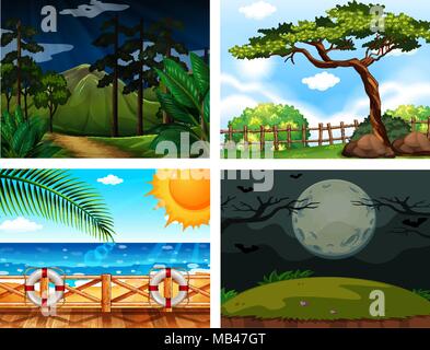 Four different outdoor nature Scenes Stock Vector Image &amp; Art - Alamy