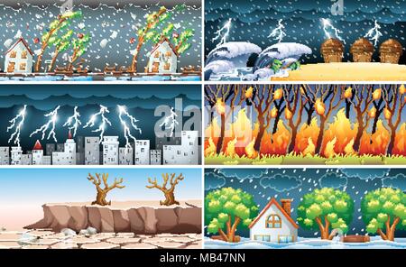 Natural Disaster illustration Stock Vector