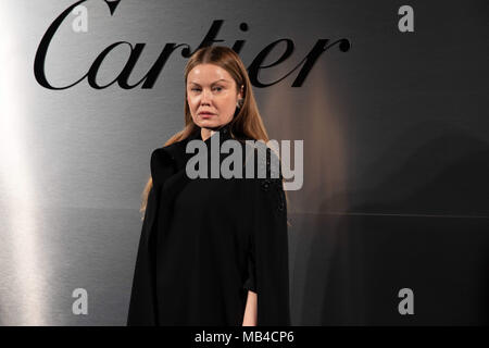 San Francisco, California, USA. 5th Apr, 2018. TATIANA SOROKKO arrives on the red carpet for the Santos de Cartier Watch Launch at Pier 48 on April 5, 2018 in San Francisco, California Credit: Greg Chow/ZUMA Wire/Alamy Live News Stock Photo