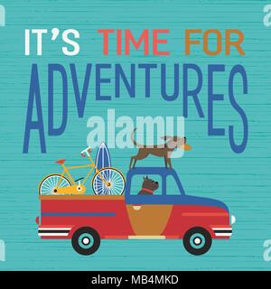 Time for adventure. Stock Vector