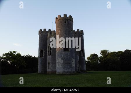 A snowy morning at Baise castle Stock Photo