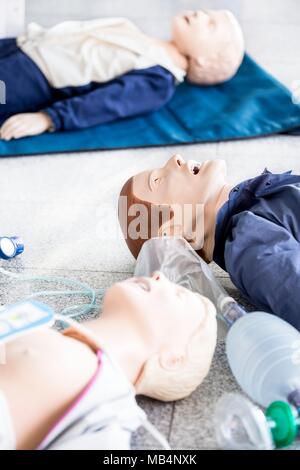 CPR training dummies. Stock Photo