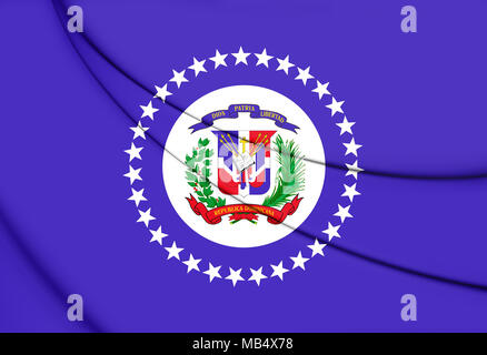 Naval Jack of the Dominican Republic. 3D Illustration. Stock Photo