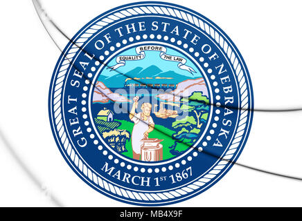 State Seal of Nebraska, USA. 3D Illustration. Stock Photo