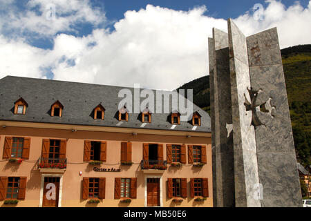 house Hall in Vielha, Aran valley, Catalonia, Europe Stock Photo