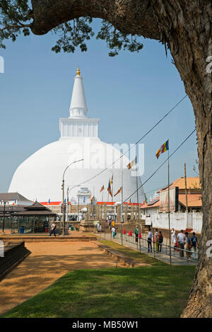 Vertical view of Ruwanwelisaya Dagoba or Stupa in Anuradhapura, Sri Lanka. Stock Photo