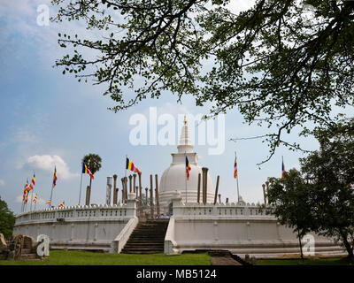 Horizontal view of Thuparamaya dagoba or stupa in Anuradhapura, Sri Lanka. Stock Photo