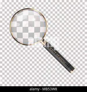 Vector Magnifier on a Transparent Background. Magnifying Glass Icon. Search, Research, Detective or Investigation Icon Stock Vector