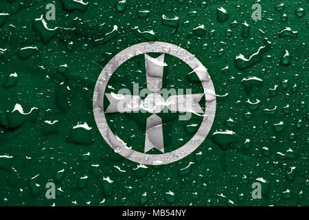 flag of Akita with rain drops Stock Photo