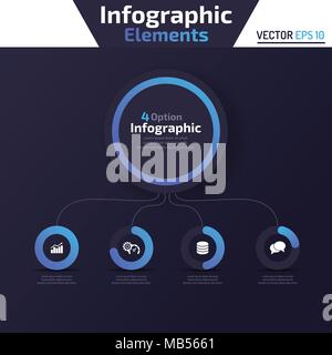 4 option infographic element Concept Template Stock Vector
