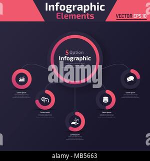 4 option infographic element Concept Template Stock Vector