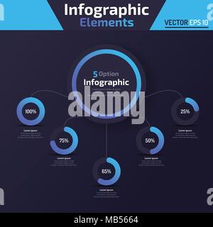 5 option infographic element Concept Template Stock Vector