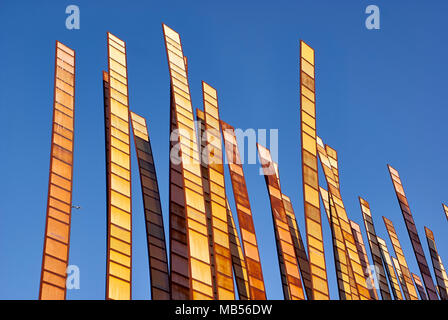 photo of scupture grass blades by john fleming in seattle Stock Photo