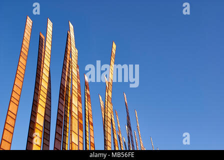 photo of scupture grass blades by john fleming in seattle Stock Photo