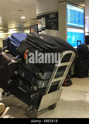 Luggage, Waiting Room, Penn Station, NYC, USA Stock Photo