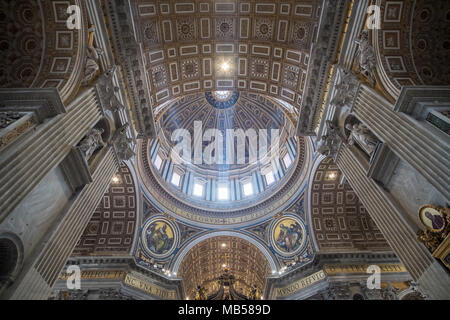 Vatican City, 17 May 2017 : Interior of St Peter's Basilica, an Italian Renaissance church in Vatican. Stock Photo