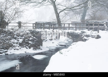 East Okement river running through Simmons park Okehampton Devon Uk Stock Photo