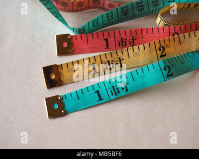 Tailor tape ruler in Cun aka the Chinese Inch measuring unit Stock Photo