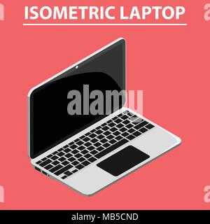 3D isometric laptop flat design isolated vector file Stock Vector