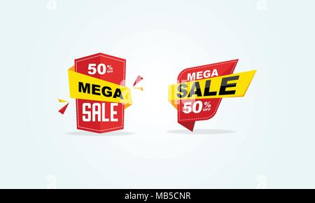 Sale Label banner ribbon concept template Stock Vector