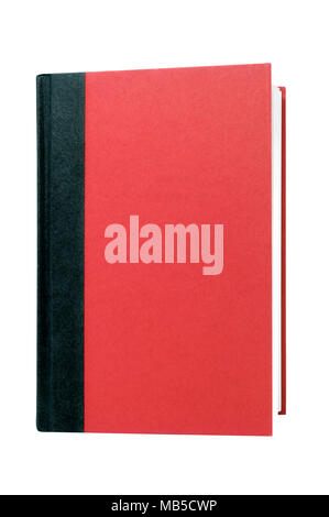 Red hardcover book front cover upright vertical isolated on white Stock Photo