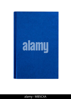 Royal blue plain hardcover book front cover upright vertical isolated on white Stock Photo