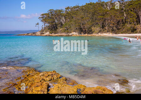 Blenheim beach in Jervis Bay, popular beach for snorkelling and swimming,New South Wales,Australia Stock Photo