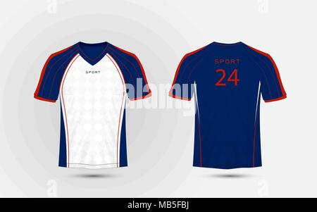 Blue Red Shirt Sport Design Template Soccer Jersey Football Kit