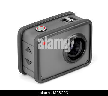 Rugged action camera on white background Stock Photo