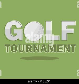 Golf tournament poster template. Flyer design. Vector illustration