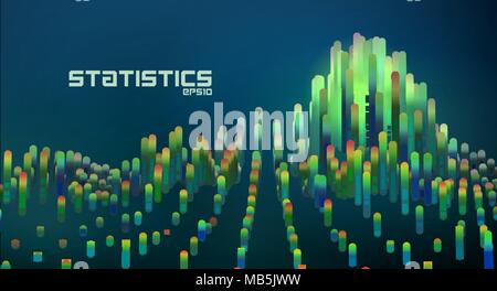 Abstract futuristic data diagrams. minimal gradient lines infographic Stock Vector