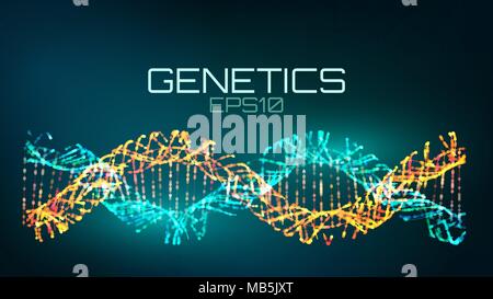 Genetics futuristic technology. genetically modified bio tech helix Stock Vector