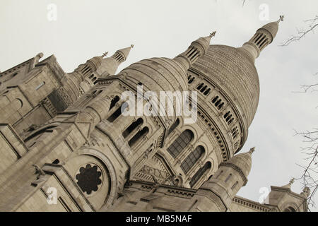 Paris, France -  02 April, 2018. The Sacre Coeur Cathedral in north Paris on 02 April over the Easter weekend. General view of Paris, France. @ David Mbiyu/Alamy Live News Stock Photo