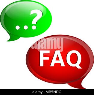 Frequently ask question concept, question mark in speech bubbles Stock Vector