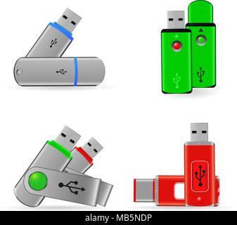 Flash drives vector icons Stock Vector