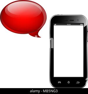 Smartphone with speech bubble, vector illustration Stock Vector