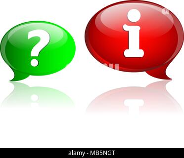 Speech bubbles with question and information symbols Stock Vector